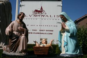 Nativity Set en PLASTER POLYCHROME, Belgium 19th century