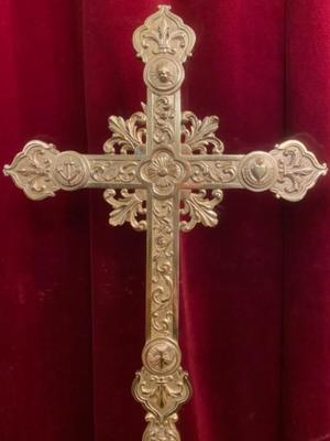 Matching Altar - Crosses style Romanesque en Bronze / Polished and Varnished, France 19 th century ( Anno 1880 )