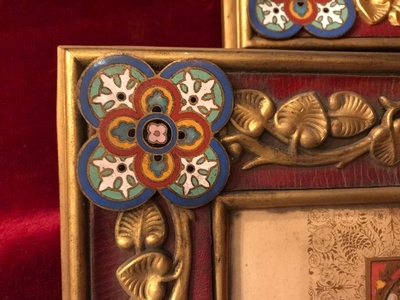 3  Stunning And Large Set Of Canonboards Each 8 Enamel Applications. Measures : 1 X 64 Cm W X 55 H. 2 X 41 Cm W X 50 Cm H.