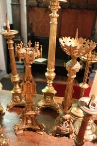 Unique Offer Lot Candlesticks style neo classical en Brass / Bronze, France 19th century