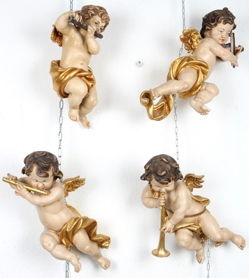 Angels  style Baroque - Style en Wood Polychrome , Southern Germany 20th Century