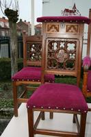 Chairs style gothic en WOOD OAK, Belgium 19th century