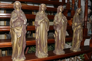 Sandstone Statues Made By Pierre Cuypers style gothic en hand-carved sandstone, Dutch 19th century