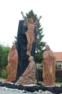 Exceptional Life Size Calvary - Golgotha - Imagination style Gothic - style en Cast Iron, Belgium 19th century