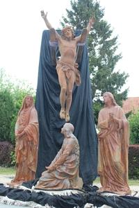 Exceptional Life Size Calvary - Golgotha - Imagination style Gothic - style en Cast Iron, Belgium 19th century