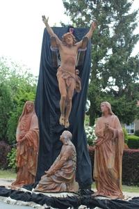 Exceptional Life Size Calvary - Golgotha - Imagination style Gothic - style en Cast Iron, Belgium 19th century