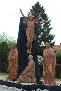 Exceptional Life Size Calvary - Golgotha - Imagination style Gothic - style en Cast Iron, Belgium 19th century