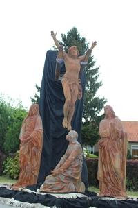 Exceptional Life Size Calvary - Golgotha - Imagination style Gothic - style en Cast Iron, Belgium 19th century