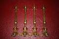 Matching Candle Sticks style Gothic - Style en Brass / Bronze , Belgium  19 th century ( Anno 1885 )