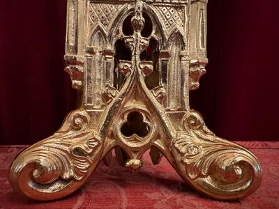 Matching Candle Sticks Height Without Pin. style Gothic - Style en Bronze / Polished and Varnished, Paris - France 19 th century ( Anno 1875 )