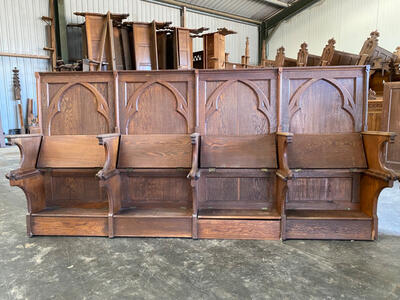 Matching Choir Seats  style Gothic - style en Oak wood, Netherlands  19 th century