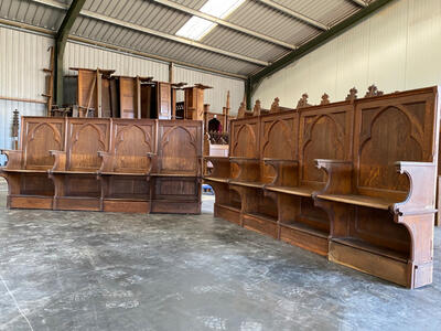 Matching Choir Seats  style Gothic - style en Oak wood, Netherlands  19 th century