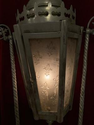 Matching Lanterns Could Be Cleaned And Polished style Gothic - style en Brass / Bronze / Silvered - Plated, Belgium 19th century