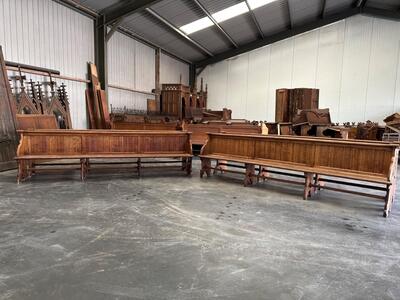 Matching Pews style Gothic - Style en Oak wood, Belgium  19 th century