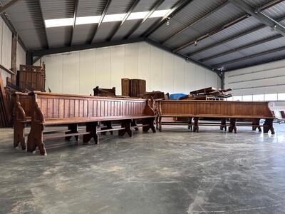 Matching Pews style Gothic - Style en Oak wood, Belgium  19 th century