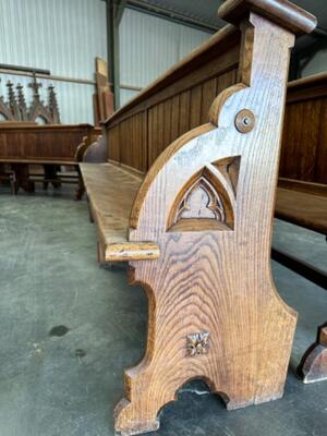 Matching Pews style Gothic - Style en Oak wood, Belgium  19 th century