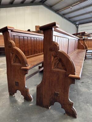 Matching Pews style Gothic - Style en Oak wood, Belgium  19 th century