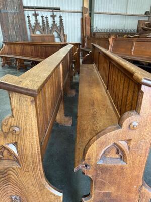 Matching Pews style Gothic - Style en Oak wood, Belgium  19 th century