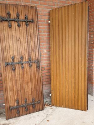 Sets Of Double Doors  style Gothic - Style en Wood / Hand Forged Iron, Belgium  20 th century