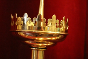 Matching Candle Sticks en Bronze / Polished and Varnished, Belgium 19th century