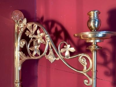 Matching Wall Candle Holders en Bronze / Polished and Varnished, Belgium 19th century