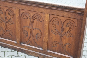 4 Pews And 2 Front Parts en wood oak, Monastery Ravensbos Valkenburg Netherlands 19th century