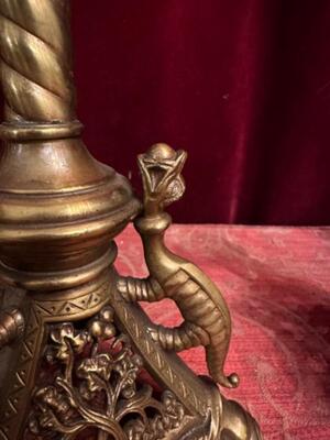 Matching Candle Sticks Height Without Pin. style Romanesque - Style en Bronze, France 19 th century ( Anno 1865 )