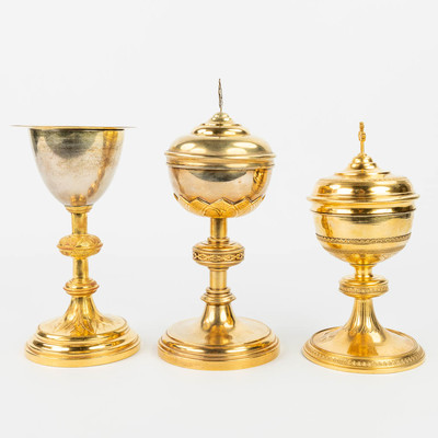 Collection Ciboria & Chalice  en Brass / Gilt, Belgium 19th & 20th Century