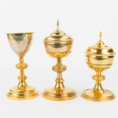 Collection Ciboria & Chalice  en Brass / Gilt, Belgium 19th & 20th Century