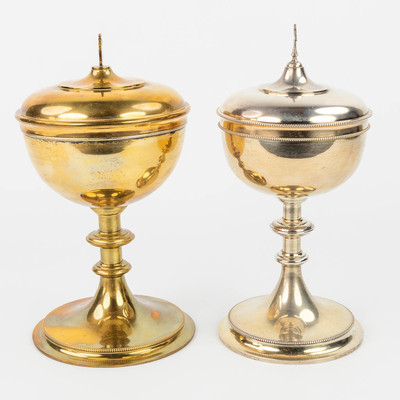 Collection Ciboria & Chalice  en Brass / Gilt, Belgium 19th & 20th Century