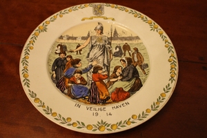 Seriess Of Wall - Plates With Religious Character en terra - cotta fully hand - painted , Dutch 20th century