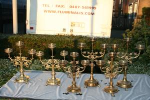 Candle Sticks en Brass / Bronze, France 19th century