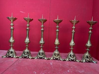 Matching Candle Sticks Height Without Pin. style Classicistic en Bronze Gilt, Belgium  19 th century