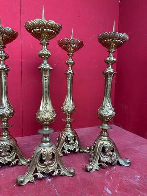 Matching Candle Sticks Height Without Pin. style Classicistic en Bronze Gilt, Belgium  19 th century