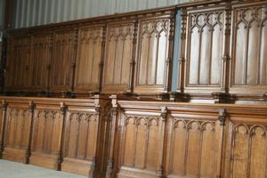 Choir Furniture style gothic en wood, Belgium 19th century