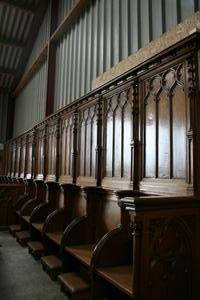 Choir Furniture style gothic en wood, Belgium 19th century