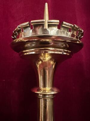 6 Gothic - style Matching Candle Sticks Height Without Pin. Altar - Set.