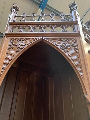 Matching Confessionals For Sale Seperately ! style Gothic - style en Oak wood, Izegem Belgium 19th century