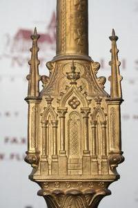 Altar Set Measures Without Pin style Gothic en Bronze / Brass, France 19th century