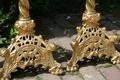 Altar - Set Matching Candle Sticks  style Romanesque en Brass / Bronze / Gilt, France 19th century