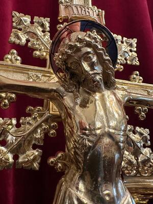 Exceptional Altar - Set style Gothic - Style en Bronze / Polished and Varnished, Belgium  19 th century ( Anno 1865 )