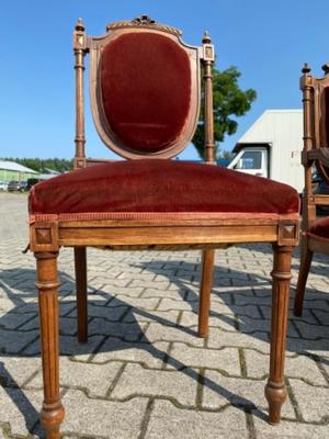 Classic Furniture Red Velvet style Louis XVI en Oak / Red Velvet, Netherlands  19 th century