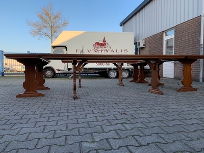 Switchable Monastery-Tables Total 14 Meters Length  en wood, Belgium 19th century