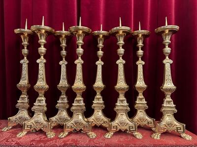 Candle Holders Measures Without Pin style Baroque - Style en Bronze / Polished and Varnished, France 19 th century ( Anno 1865 )