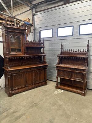Dining Room style Gothic - Style en Walnut wood , France 19 th century