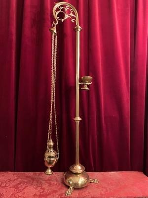 Censer Stand Complete style Baroque - Style en Brass / Polished / New Varnished, Belgium 19th century ( anno 1890 )