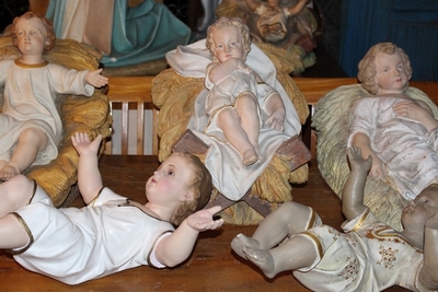 Child Jesus en plaster polychrome / Terra - Cotta, Belgium / France 19th century