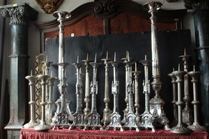 Candle Sticks en Brass / Plated, Belgium / France 19th century