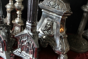 Candle Sticks en Brass / Plated, Belgium / France 19th century