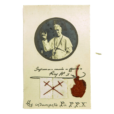 Cards With Seals From Pope Pius X And Pope Leon Xiii 19 th century